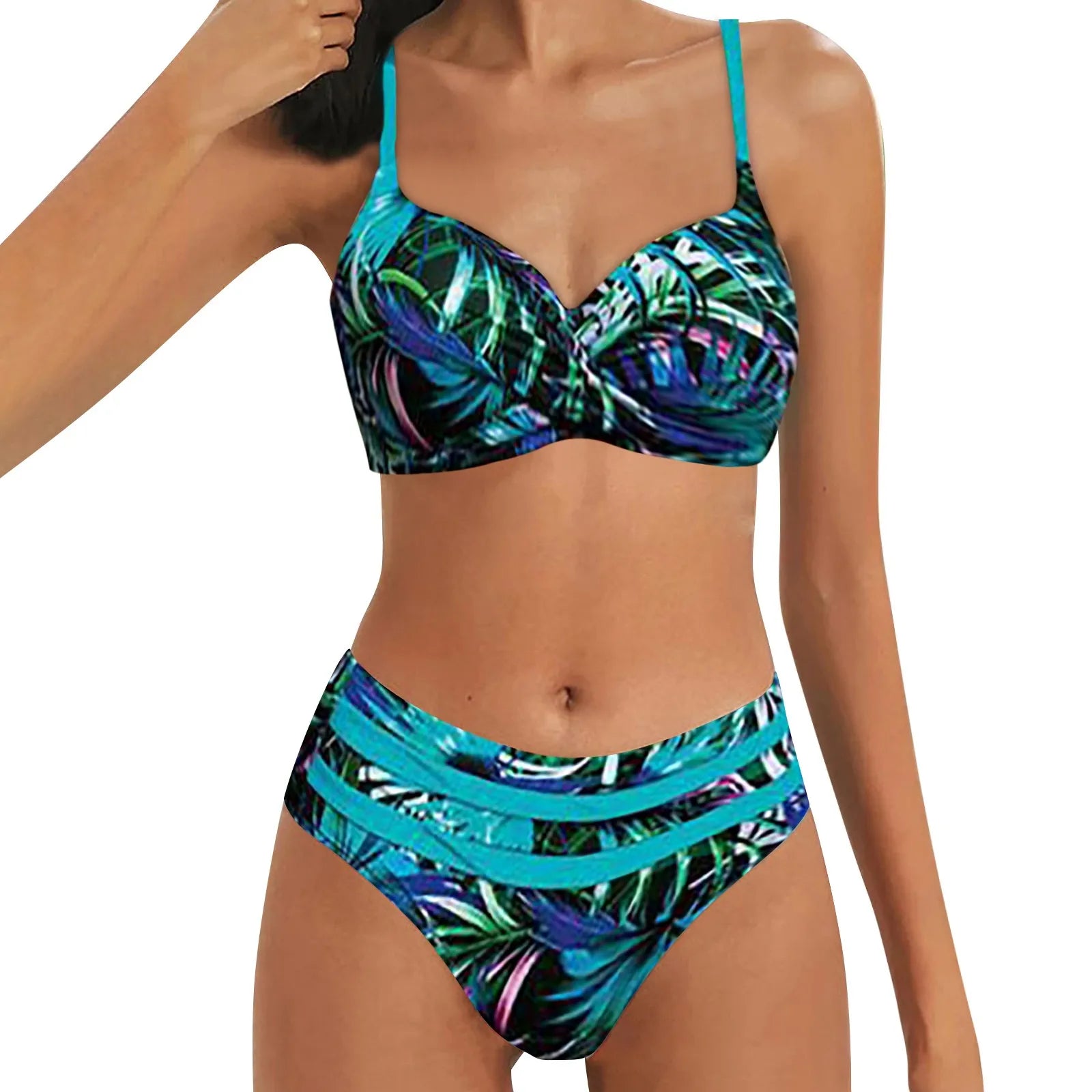 High Waisted Print Two-Piece Summer Swimwear