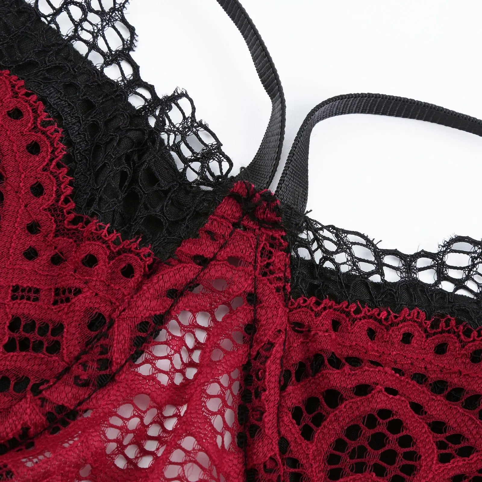 Siri Lingerie Set - Black & Burgundy