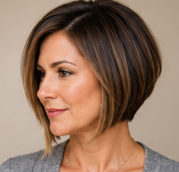Angled Bob with Side Part