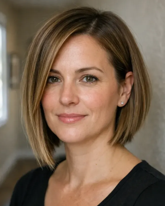 Angled Lob for Fine Hair