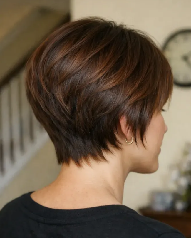 Chestnut Layered Tapered Pixie Bob