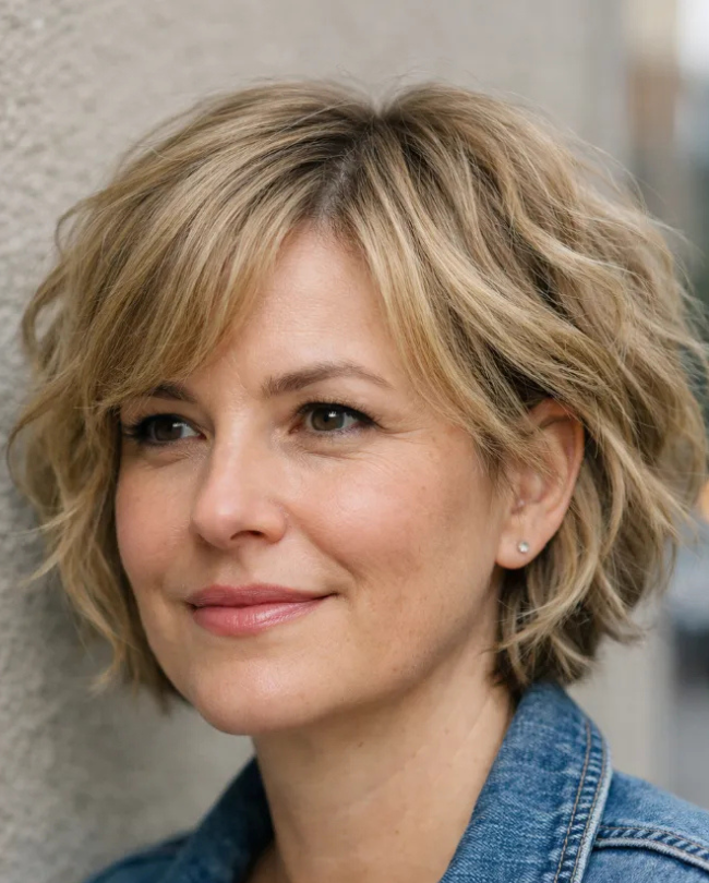 Short Textured Wavy Bob