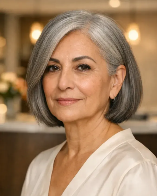 Side-Parted Sleek Bob