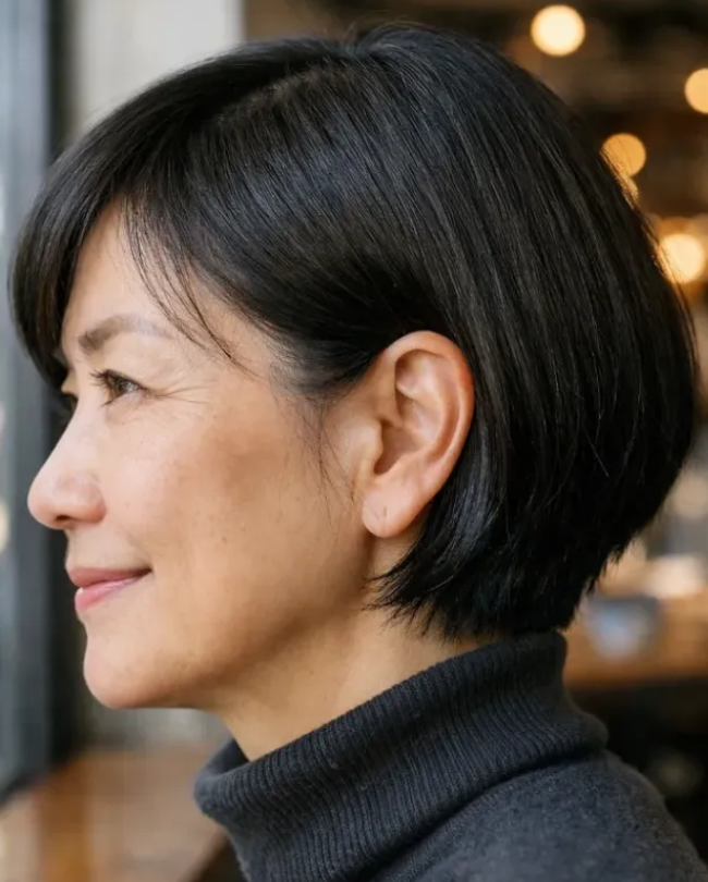 Soft Black Bob for Thin Fine Hair