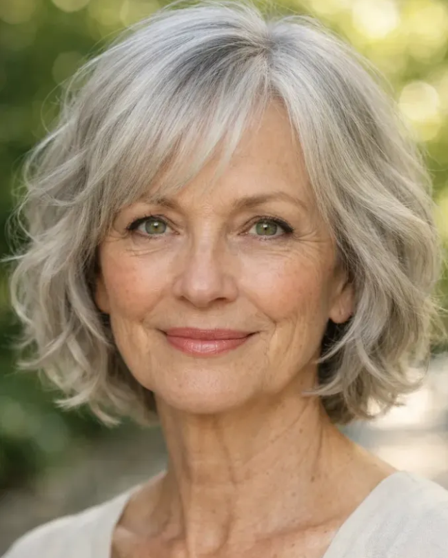 Wavy Gray Bob